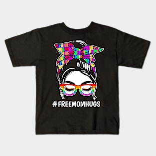 Pride Month Free Mom Hugs LGBT  Flag Kids T-Shirt